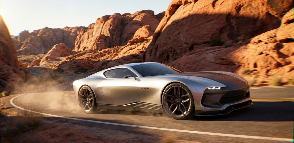 Dodge Muscle EV desert road